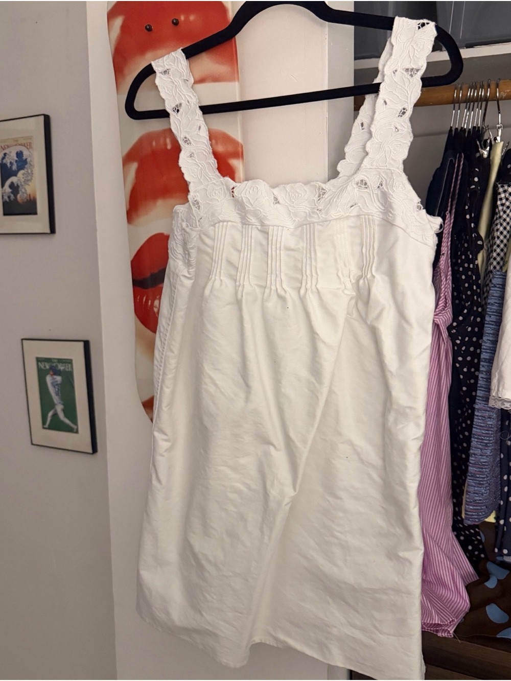 J. Crew White Lace-Trim Mini Dress